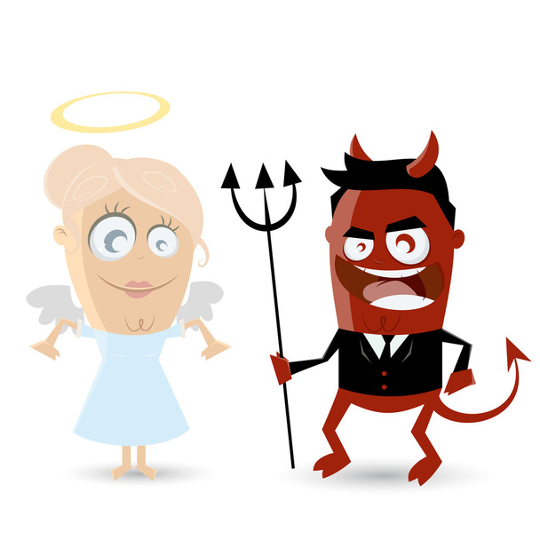 Anioł i diabeł - Wektor, obraz