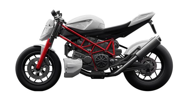 3d ілюстрація. Червоний міський спортивний мотоцикл на білому тлі. 3D візуалізація
 - Фото, зображення