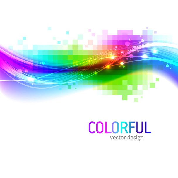 Fundo abstrato com onda colorida - Vetor, Imagem