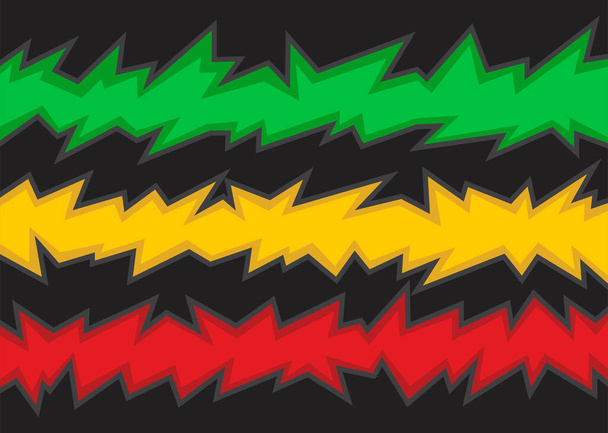 Abstract background with gradient jagged pattern and with Jamaican color theme - Vector, Image