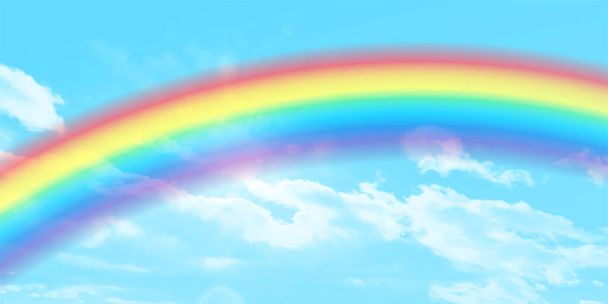 Lucht wolken regenboog landschap achtergrond  - Vector, afbeelding
