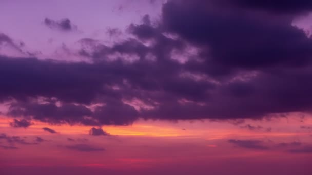 Dramatic Sunrise sky amazing colorful clouds over sea Timelapse video at Phuket island Thailand - Filmati, video