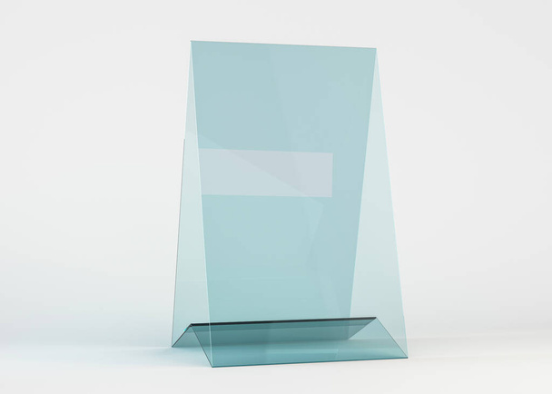 Display stand or acrylic table tent, card holder isolated. 3D illustration - Φωτογραφία, εικόνα