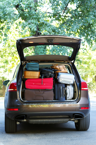 Suitcases and bags in trunk of car - Fotó, kép