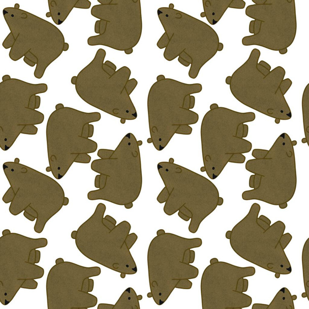 Kids seamless pattern with bears for wallpaper and fabrics and textiles and packaging and gifts  - Zdjęcie, obraz