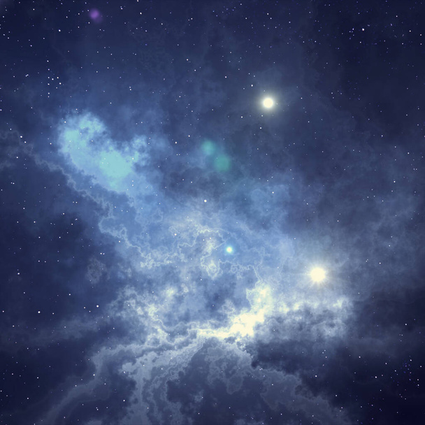 Ilustración 3D del espacio, estrellas, nebulosas y maravillas espaciales. - Foto, Imagen