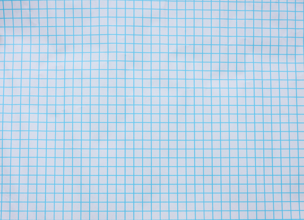 white squared paper texture, blue lines, school notebook - Photo, Image