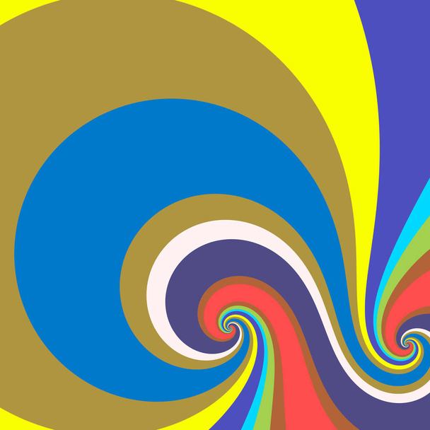 A minimalistic sixties retro art style background with groovy twisting candy stripes and swirls - Photo, Image