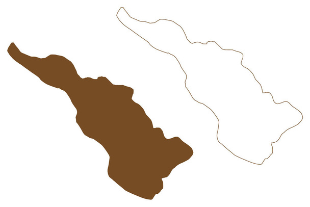 Zieglerův ostrov (Rusko, Ruská federace, souostroví Franz Josefa) mapa vektorová ilustrace, načmáraná mapa Ostrov Tsiglera - Vektor, obrázek