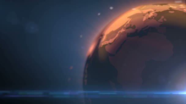 Roterende Aarde met kaart van de wereld - Video