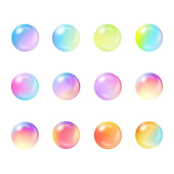 Social media round cover icons, web buttons with gradient. Infographic spheres template for fashion, spa, beauty, make up bloggers. Set of circles, emblems - Vektör, Görsel