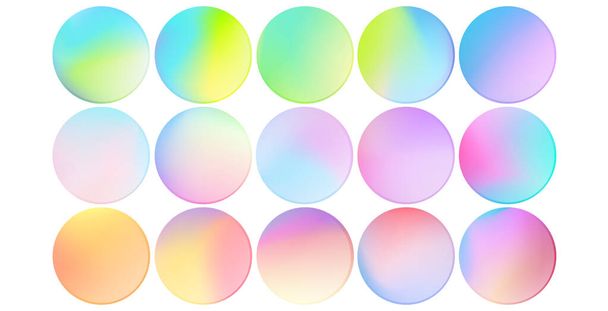 Social media round cover icons, web buttons with gradient. Infographic spheres template for fashion, spa, beauty, make up bloggers. Set of circles, emblems - Vektor, kép