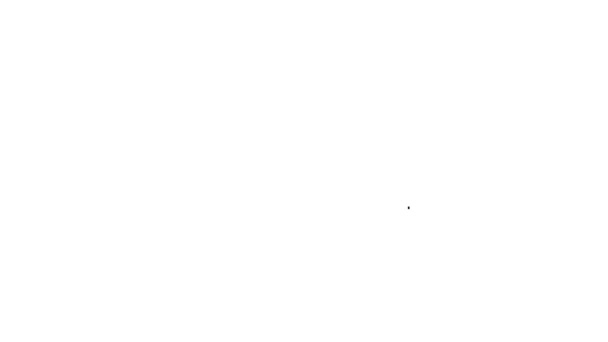 Black line World pet icon isolated on white background. 4K Video motion graphic animation - Πλάνα, βίντεο
