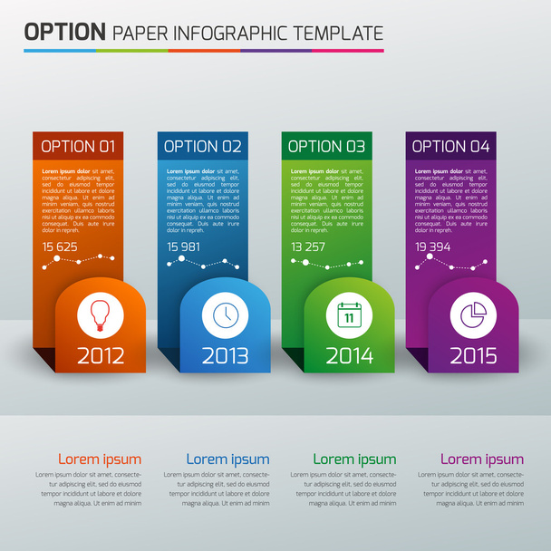 Uno, dos, tres, cuatro - opción infografía de negocios, multicolor
 - Vector, Imagen