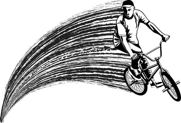 grunge vektor ilustrace BMX jezdec - Vektor, obrázek