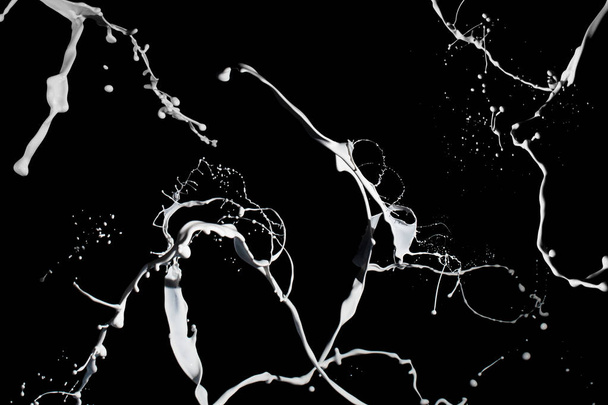 White paint splash isolated on black background. - Foto, immagini