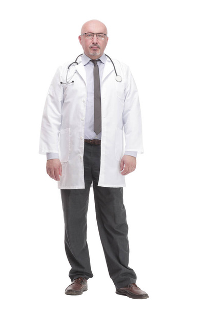 successful mature doctor in a white coat . - Photo, Image