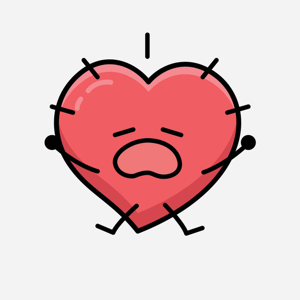Heart Character Mascot Vector Illustration on isolated background - Wektor, obraz