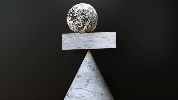 Równowaga kamieni geometrycznych marmuru - Materiał filmowy, wideo
