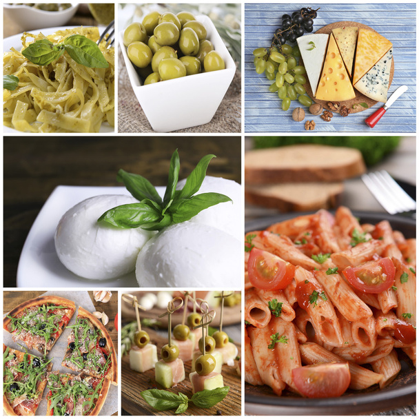 Collage de sabrosa comida italiana
 - Foto, imagen