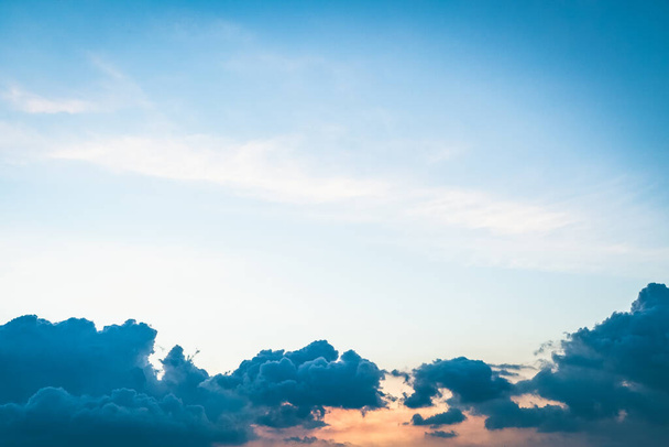 Beautiful cloud and sky before sunset background - Zdjęcie, obraz