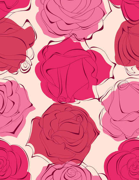 Beautiful roses seamless pattern - ベクター画像