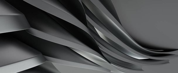 A digital render of a futuristic textured silver background for wallpapers - Fotoğraf, Görsel