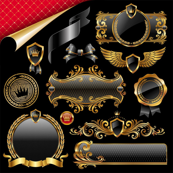 Set von königlichen goldenen Designelementen - Vektor, Bild