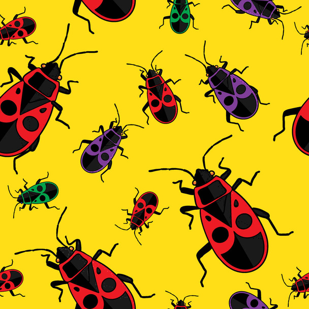 abstract background and insects - red soldier bugs - Vector, Image