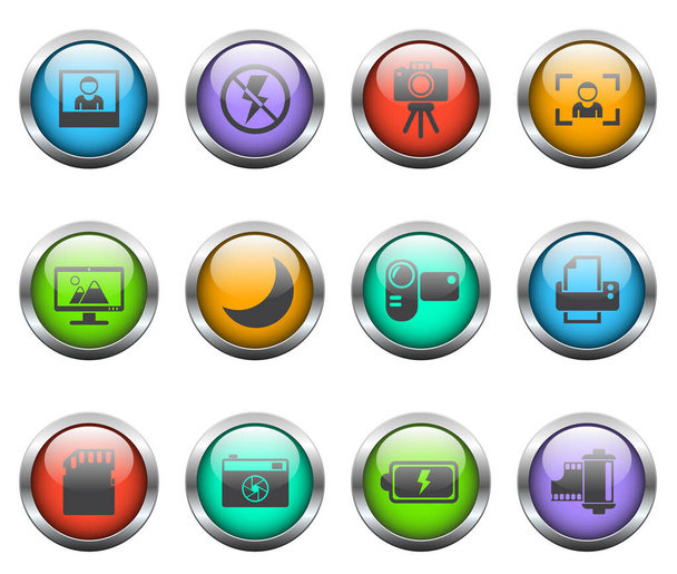 photography icon set - Vector, Image
