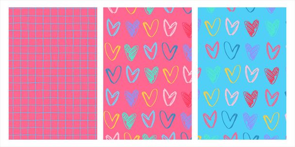 Set of patterns for Valentines Day gifts wrapping - Vector, Image