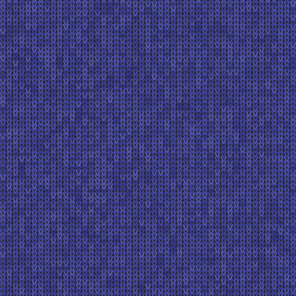 Stijlvol gebreid. Blauw gebreide textuur. Wollen trui tricot print. Winterstof patroon - Vector, afbeelding