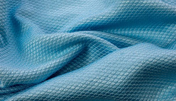 blue cotton fabric with an interesting pattern - Zdjęcie, obraz