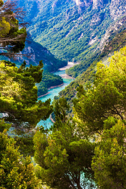 View on lake of Sainte Croix, Verdon gorge, Provence, Provence Alpes Cte d'Azur, France  - Photo, image