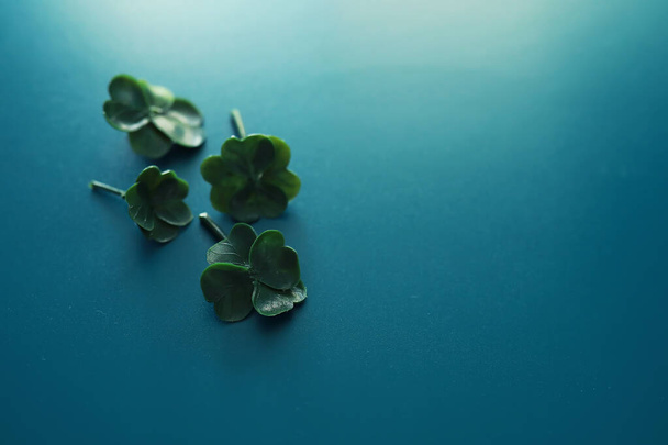 St. patrick's day background. Religious Christian Irish celebration. Four-leaf clover symbol good luck. - Photo, Image