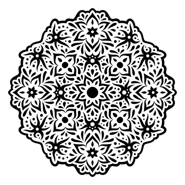 Beautiful monochrome vector illustration with abstract black tribal pattern isolated on the white background - Vettoriali, immagini