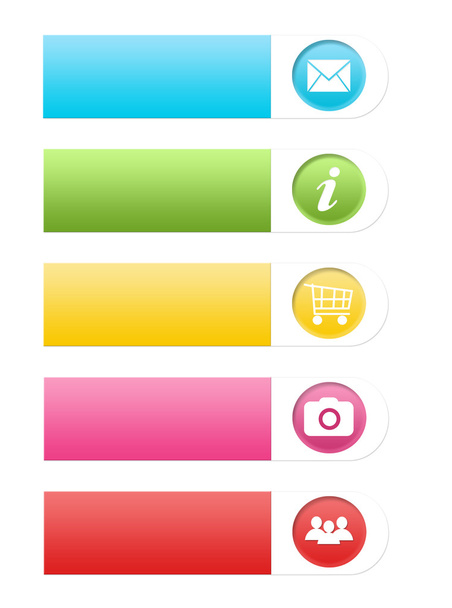 Zestaw kolorowych przycisków menu strony sieci Web - Zdjęcie, obraz