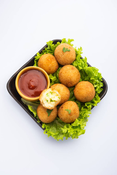 jalapeno cheese balls or poppers served with tomato ketchup - Photo, Image