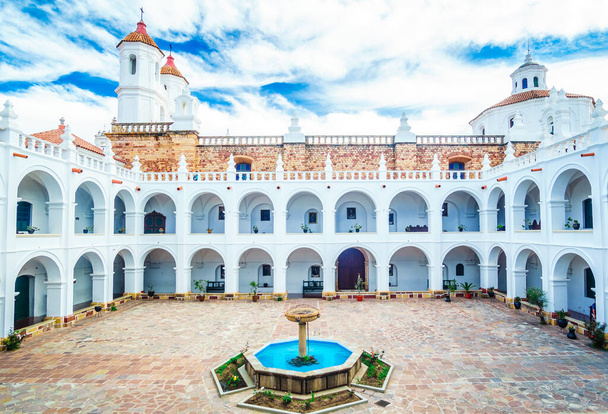 Courtyard of San Felipe de Neri monastery. Sucre, Bolivia. High quality photo - Фото, зображення