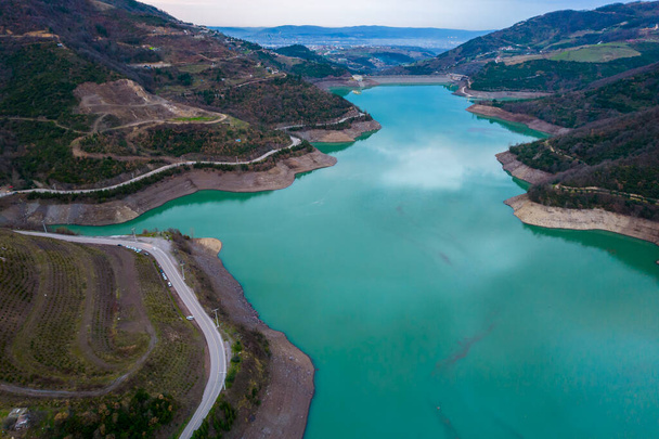 Yuvacik - Kirazdere Dam Lake in Kocaeli, Turkey. The dam provides water for the city of Kocaeli City.  - Fotoğraf, Görsel