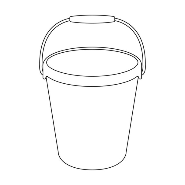 Bucket vector icon.Outline vector icon isolated on white background bucket. - ベクター画像