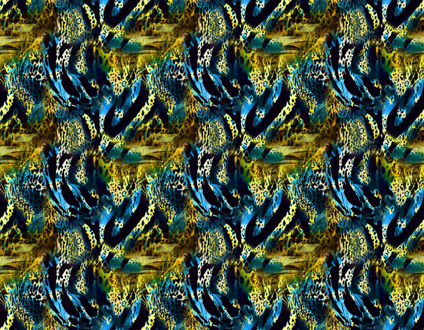 African fashion seamless pattern ornament in vibrant colors, picture art and abstract background for Fabric Print, Scarf, Shawl, Carpet, Kerchief, Handkerchief.Fashion pattern and textile printing. - Foto, Imagem