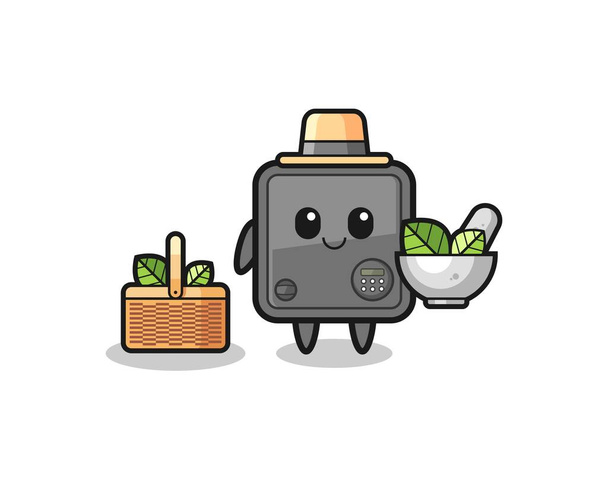 safe box herbalist cute cartoon , cute design - Vektor, obrázek