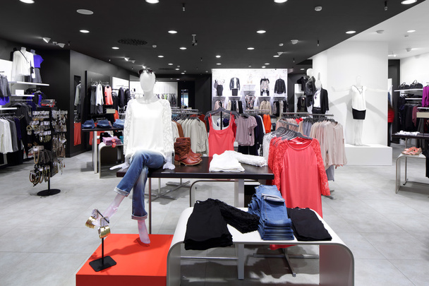 brand new interior of cloth store - Foto, imagen
