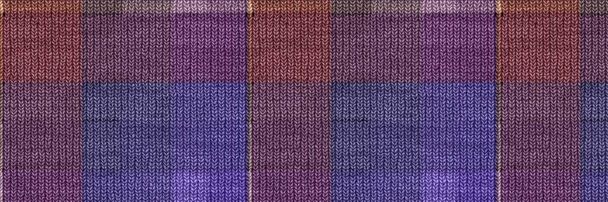Classic winter tartan knit wool plaid seamless edging border. Retro gingham checker trim background. Woven scottish masculine tweed stitch craft effect ribbon banner.  - Photo, Image