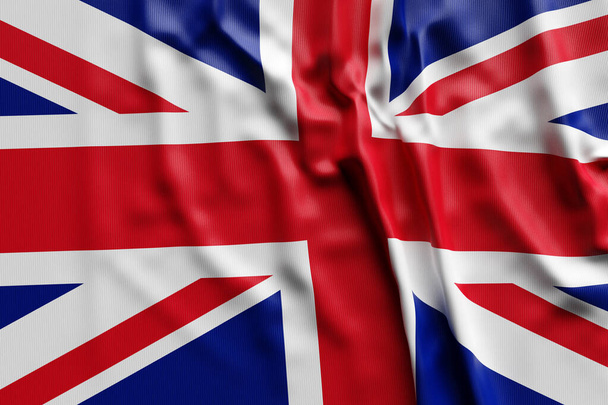 3D illustration of United Kingdom national developing flag. Country symbol. - Foto, imagen