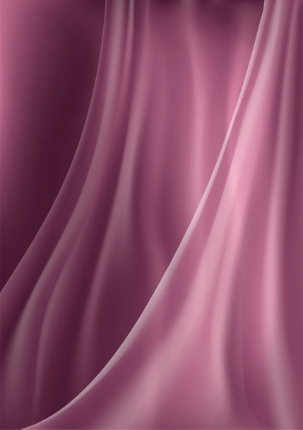 Dunne roze stof in vouwen. Abstracte screensaver. - Vector, afbeelding