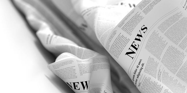Abstrakte Zeitung in flüssiger Form, 3D-Rendering - Foto, Bild