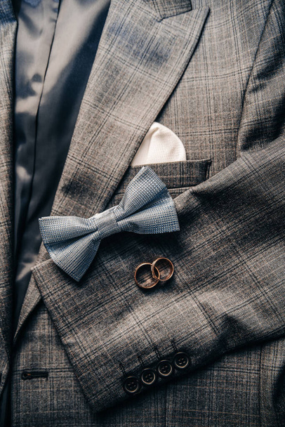 Mens stylish blue business suit background  - Foto, Imagem