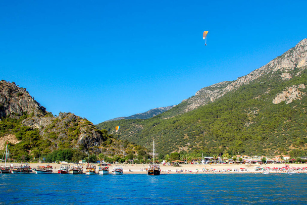 Fethiye, Oludeniz, Aquarium Bay, Blue Lagoon, Turkey's Best Beaches, Yacht and Boat Tour, Sea, Sand, Sun - Foto, afbeelding